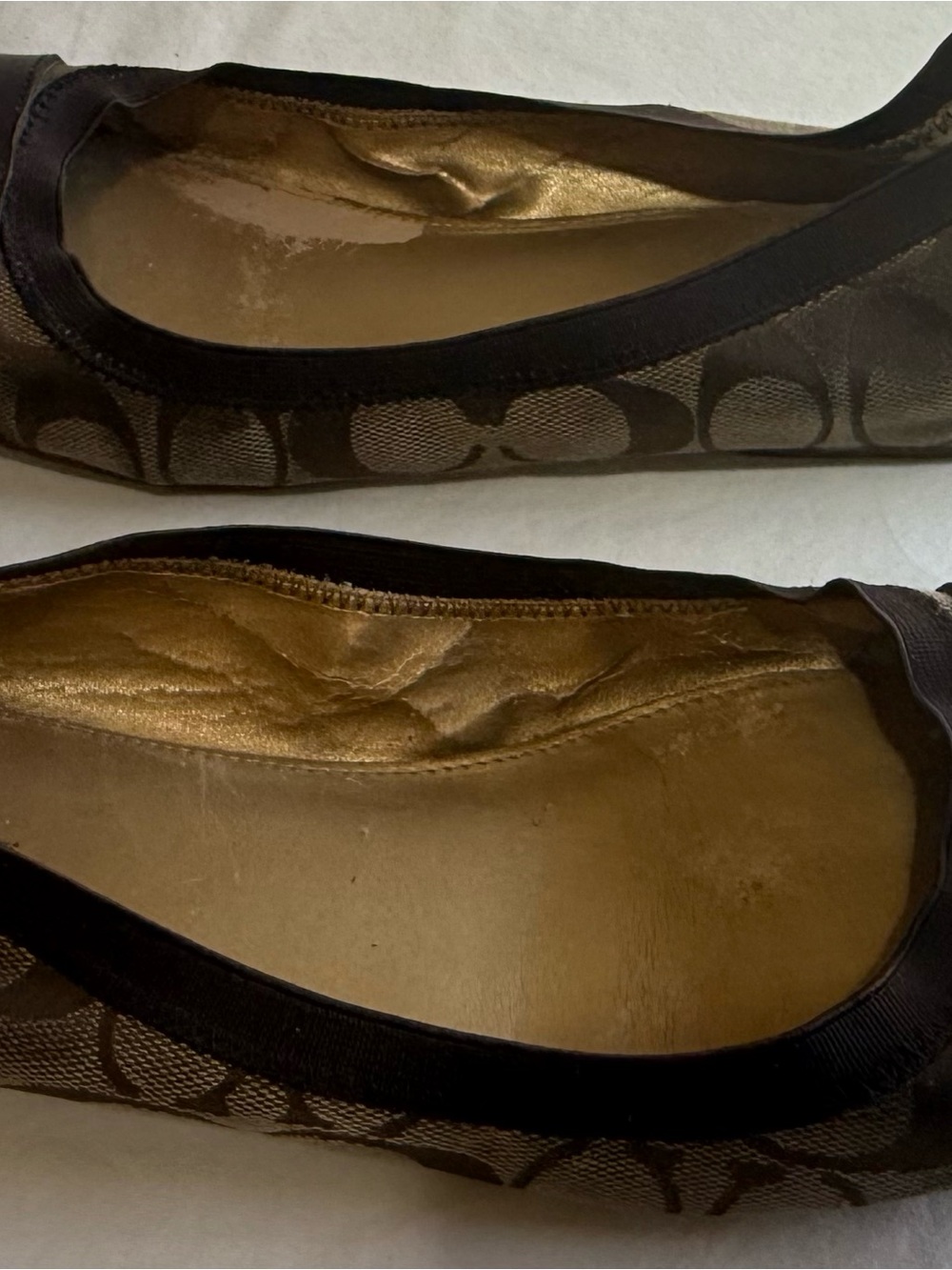 COACH Chelsey Ballet Flats Brown Signature Canvas Leather Cap Toe – Size 10 - Picture 6 of 11